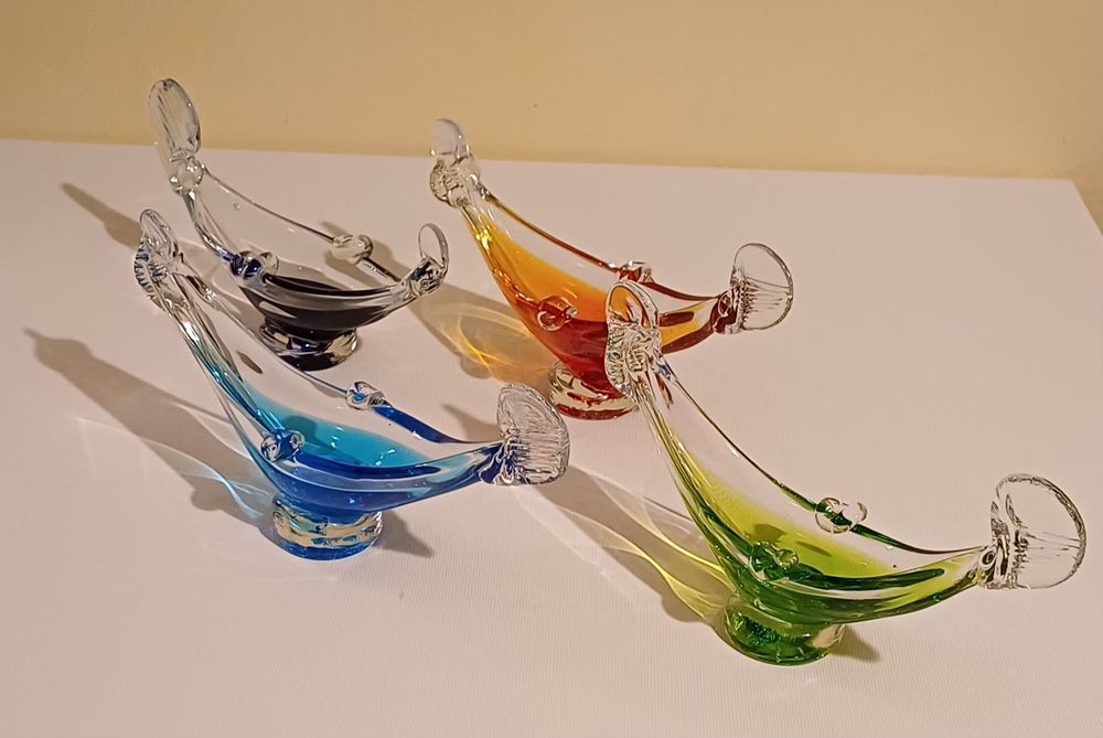 Vintage Murano, ręcznie dmuchane szkło, weneckie gondole