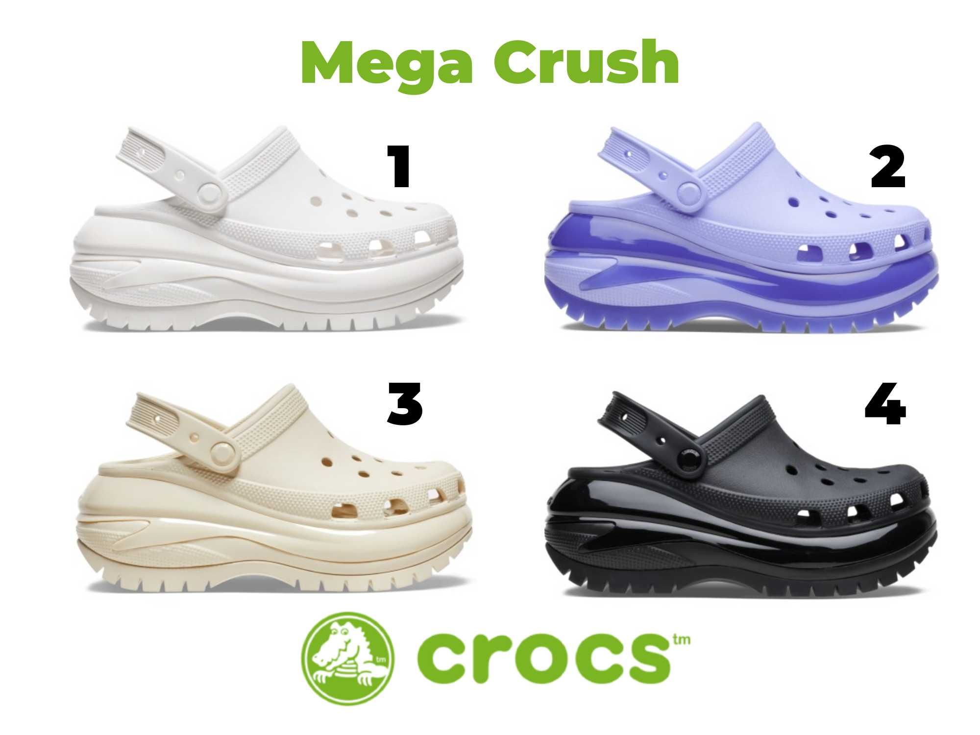 Жіночі крокси на високій платформі 60 мм. Crocs MEGA Crush Clog!!