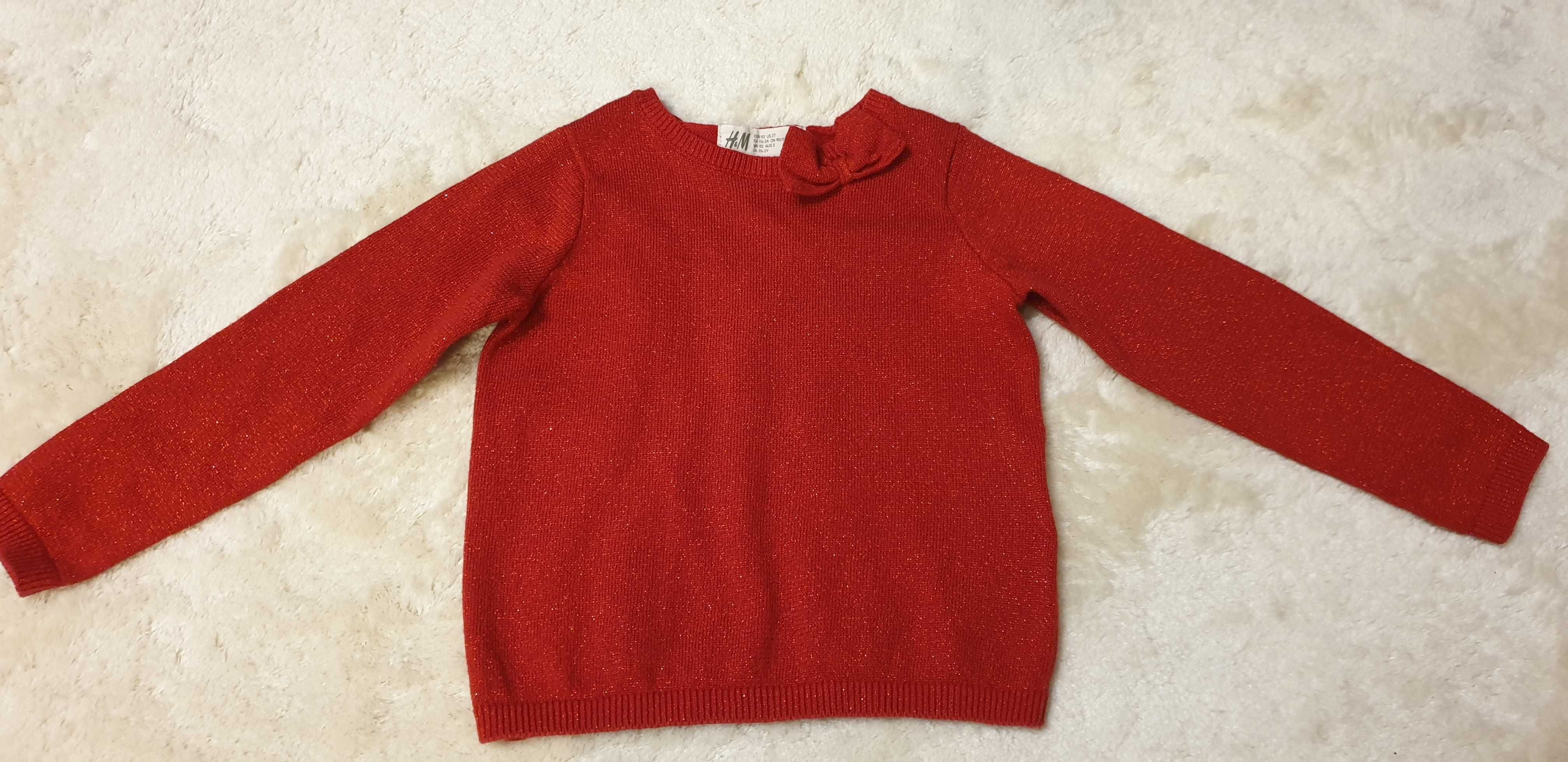 Sweter czerwony  H&M, rozmiar 92