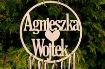 Drewniana girlanda, rustykalny ślub, wesele, ŁAPACZ SNÓW imiona