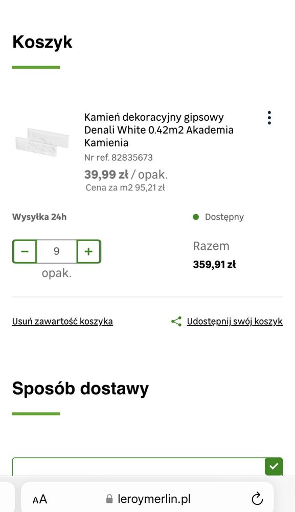 Kamień dekoracyjny na 3,5m2, gipsowy, cegła biała Leroy Merlin