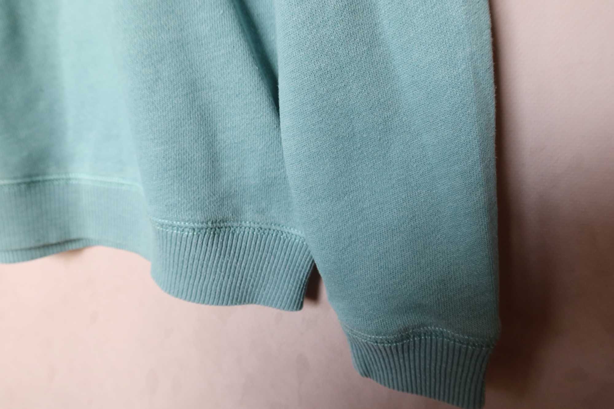 Bluza 128 Abercrombie Kids turkusowa róż napisy teal morska