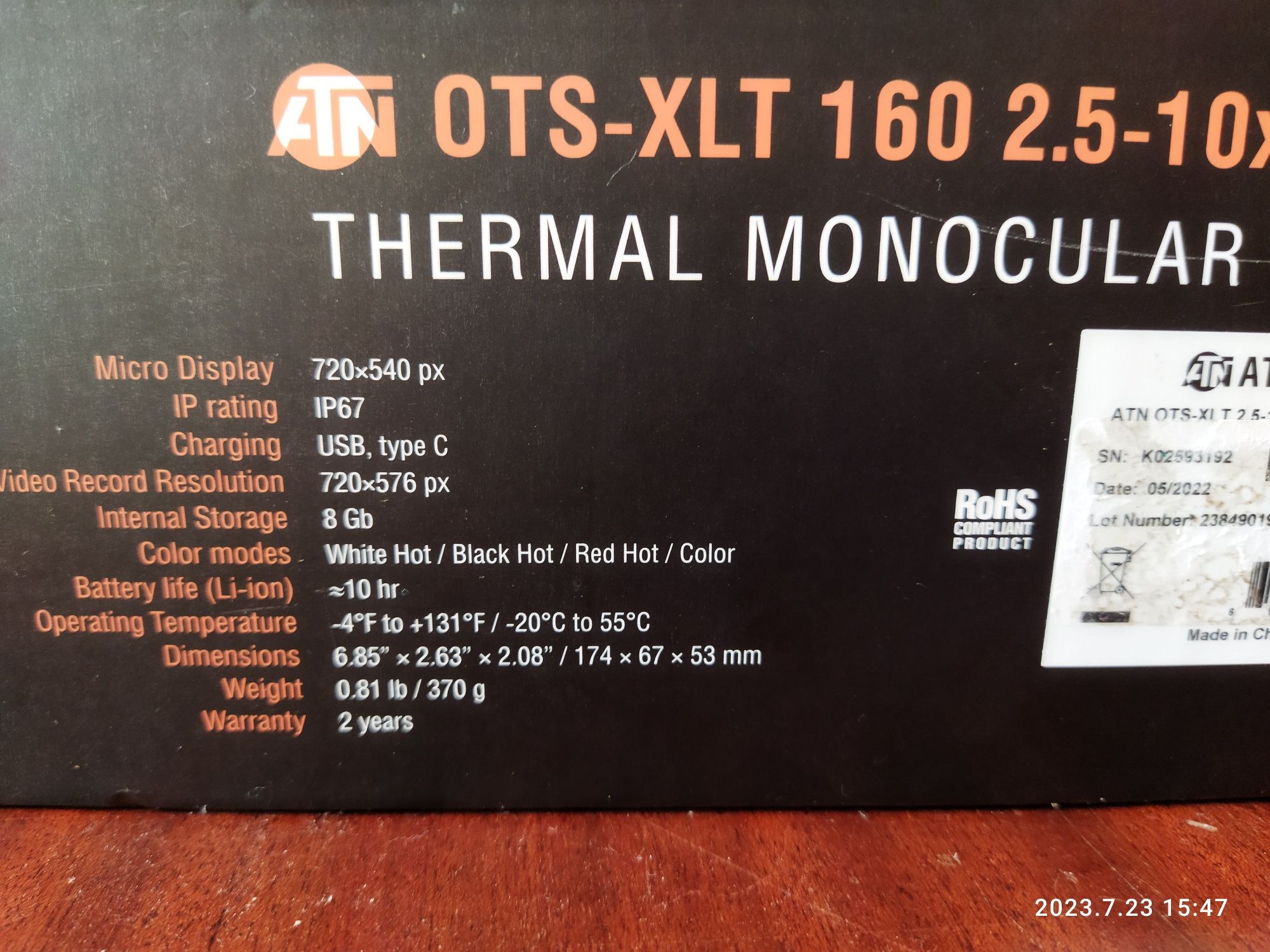 Тепловізор ATN ots-xlt 160 2.5-10X