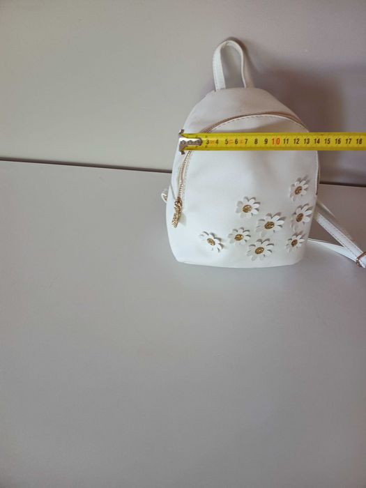 biały złoty mini plecak plecaczek damski dla dziewczynki kobiecy