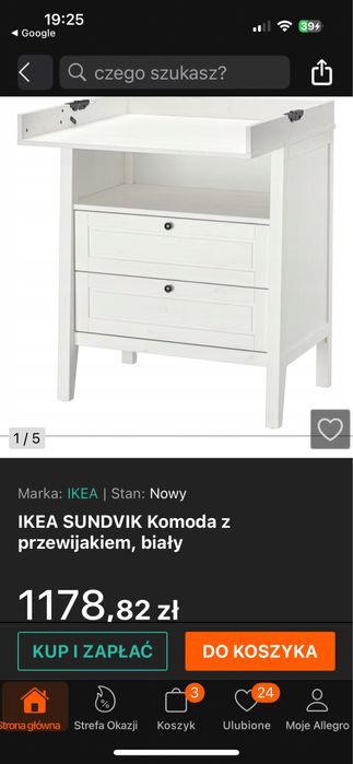 Komoda z przewijakiem biala komoda dla niemowlaka noworodka sziecka