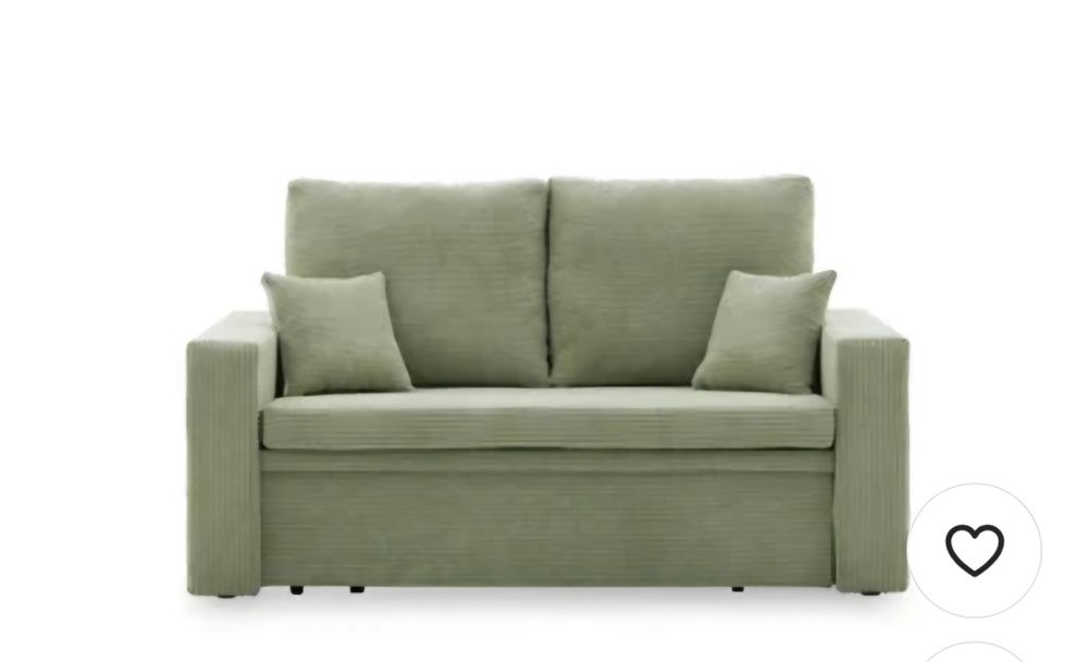 Sofa dwuosobowa material sztruks z funkcją spania