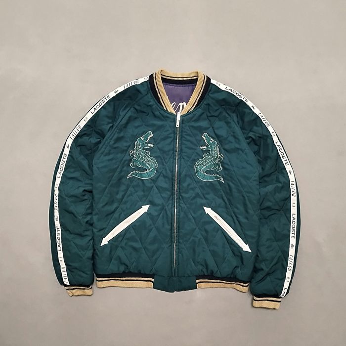 Куртка бомбер Lacoste x Tailor Toyo двостороння з ручною вишивкою