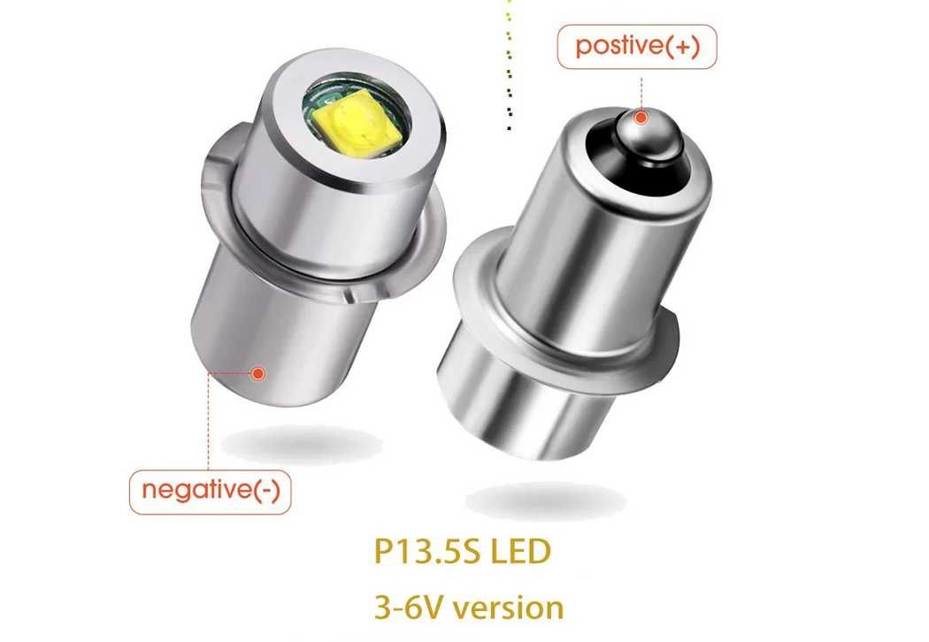 LED лампочка P13.5S на 3-6 вольт лампа PR2 Maglite