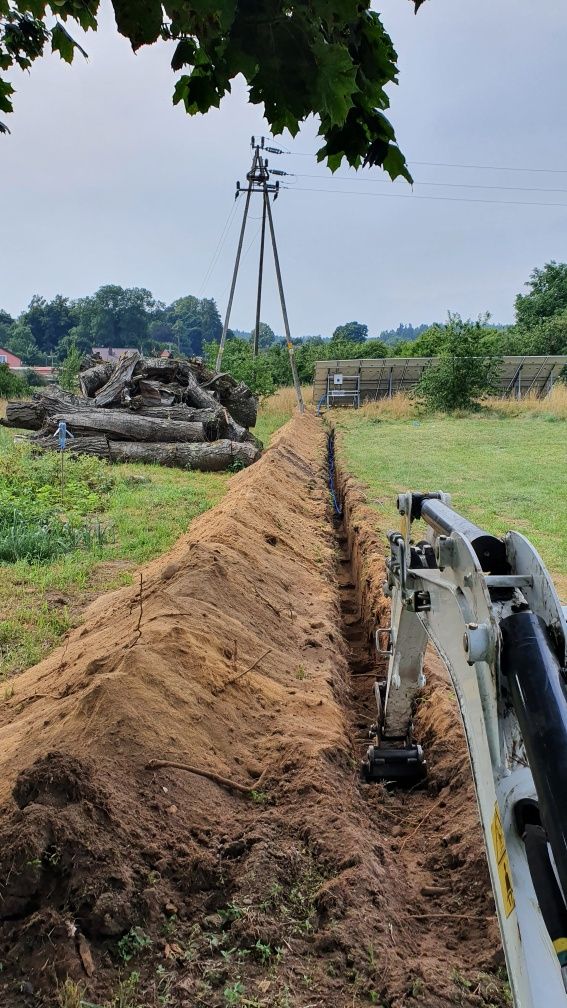 Usługi minikoparką F-VAT przyłącza elektryczne i fotowoltaiczne