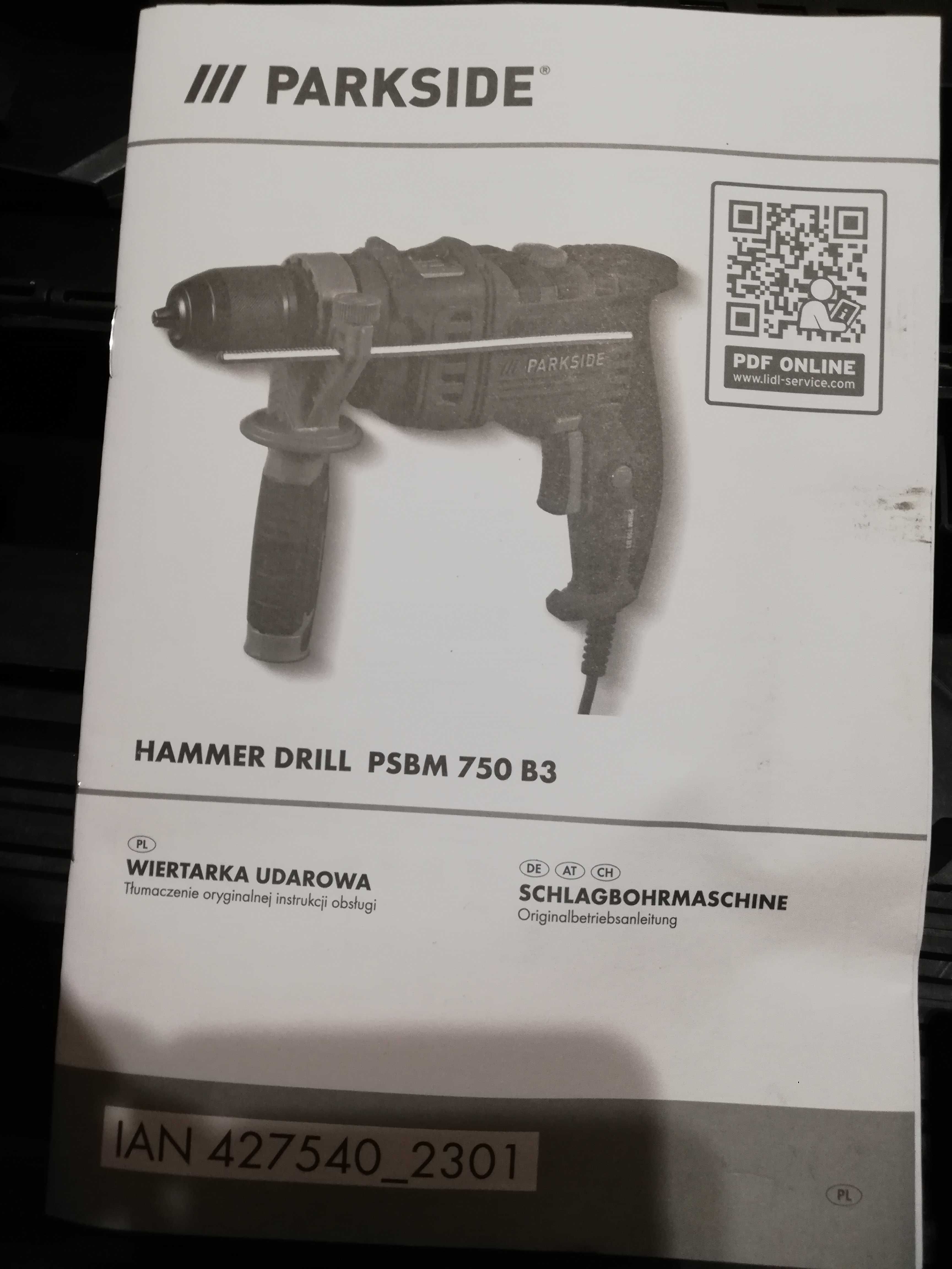 Młotowiertarka Parkside 750 wat
