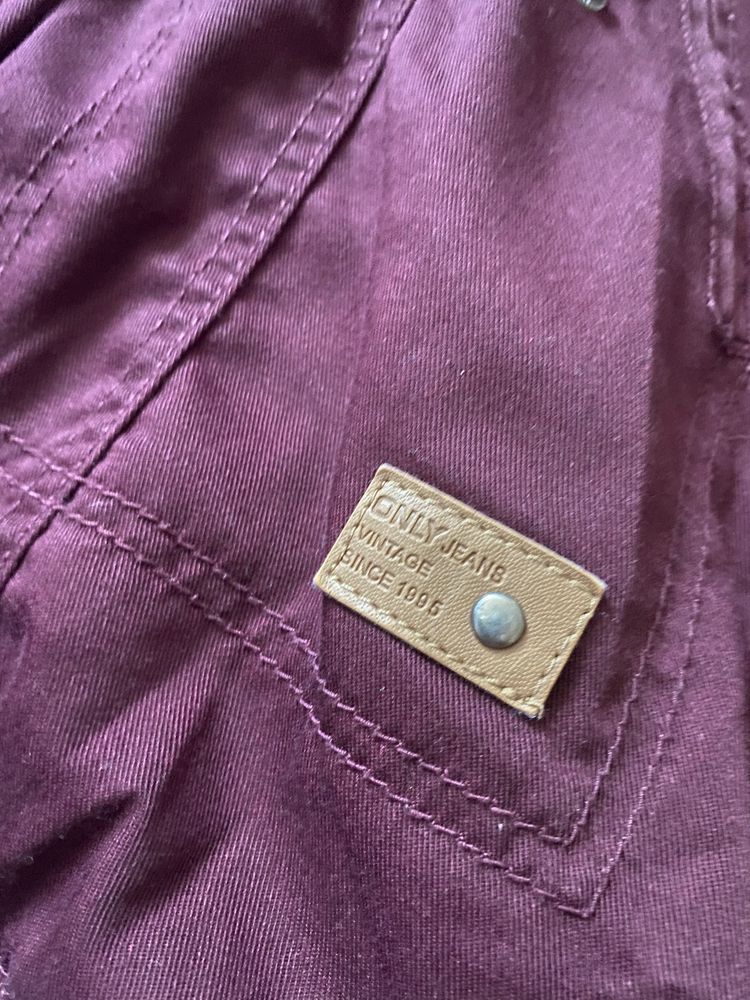 Bordowa kurtka jesien zima parka only M