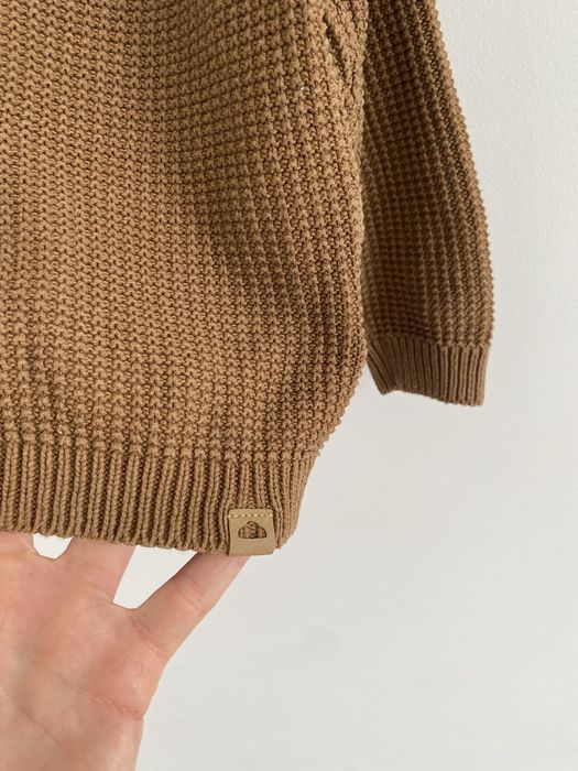 Sweter bawełniany beżowy brązowy name it 80 jak newbie