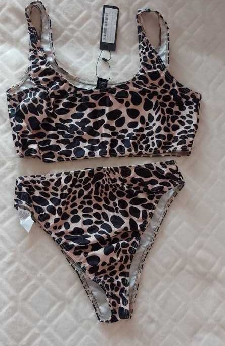 (40/L) Strój kąpielowy z Londynu, panterkowe Bikini, NOWE