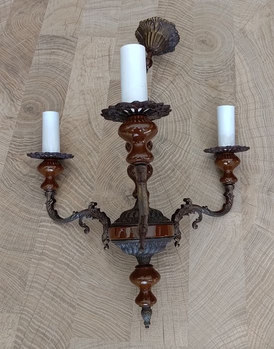 Żyrandol trójramienny vintage piękny solidny PRL