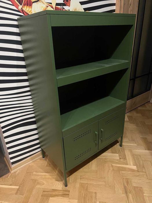 szafka regał komoda metal stal stalowa metalowa zielona khaki zieleń