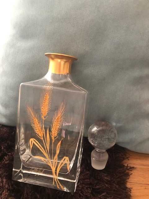 Lindíssimo conjunto garrafa e 6 copos cristal pintados mão