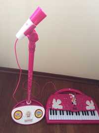 Pianinko/ Keyboard + mikrofon na statywie- Barbie