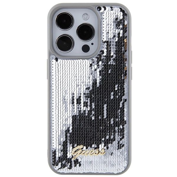 Etui Guess Sequin Script Metal Na Iphone 15 Pro Max - Srebrne