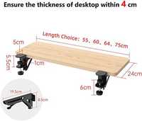 Drewniana taca przedłużająca biurko 75cm