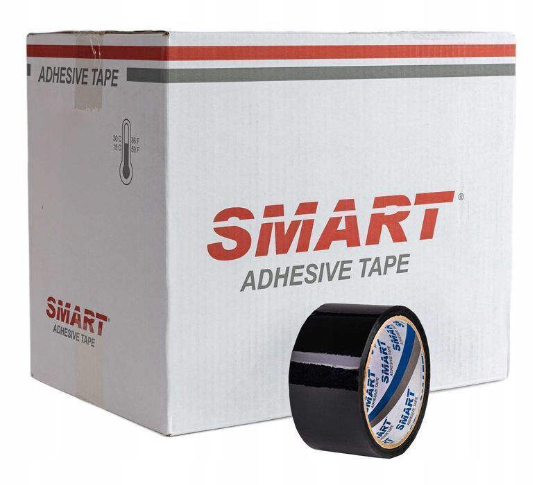 Taśma Pakowa Smart Czarna Akryl 48/50Y - 36 Szt.