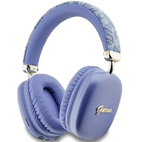 Słuchawki nauszne Bluetooth Guess GCube Metallic Script Logo - fioleto