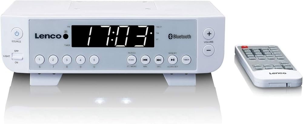 Radio sieciowe Odtwarzacz Bluetooth Radio FM Lenco KCR-100 Białe NOWE