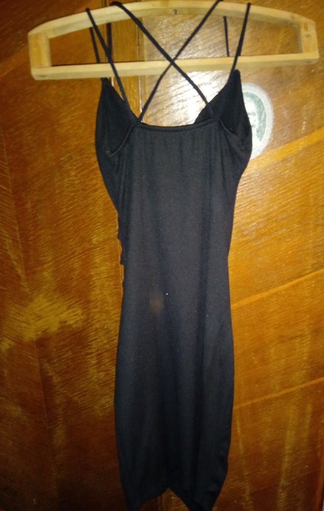 Вечернее коктейльное платье чёрное платье ассиметрия блёстки бирка
