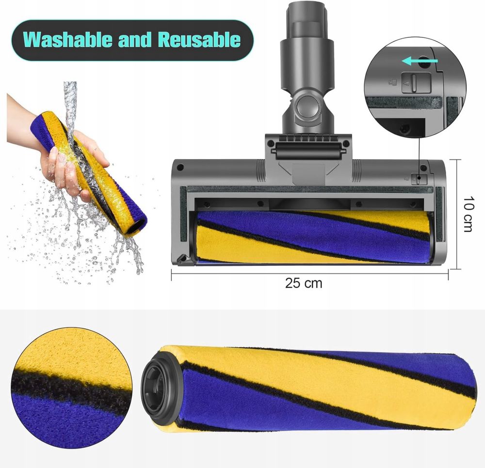 Szczotka nasadka do odkurzacza Dyson V11, V15, V10, V8, V7 światło LED