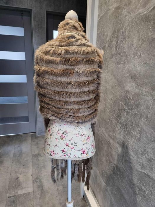 Futrzana kamizelka futro naturalne królik