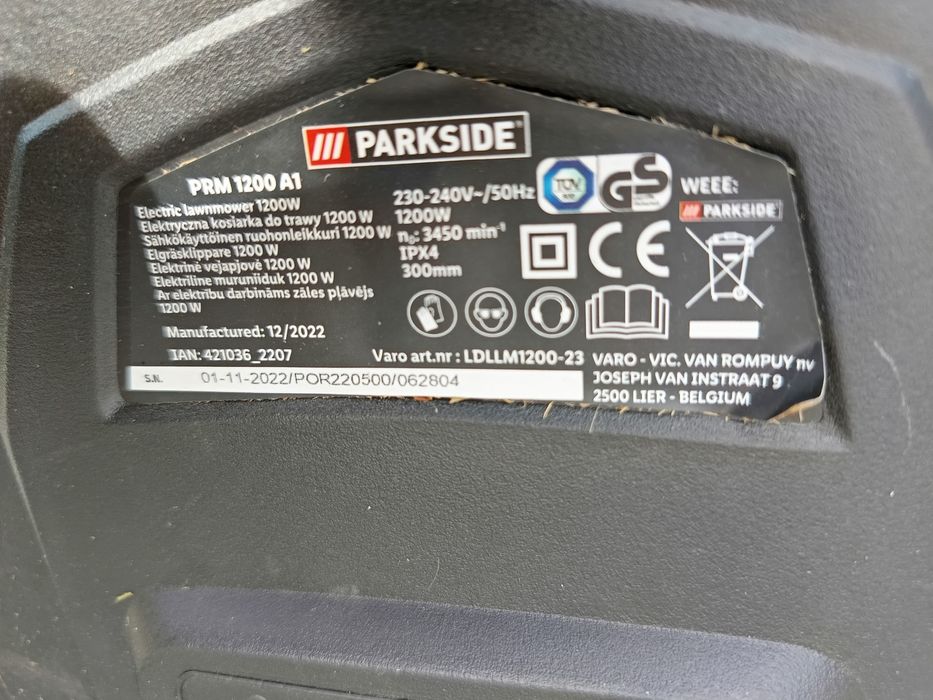 Kosiarka elektryczna Parkside PRM 1200 A1 1200 W + kosz na trawę