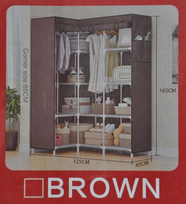 Складной шкаф тканевый для одежды органайзер серый черный 3 и 4 секции