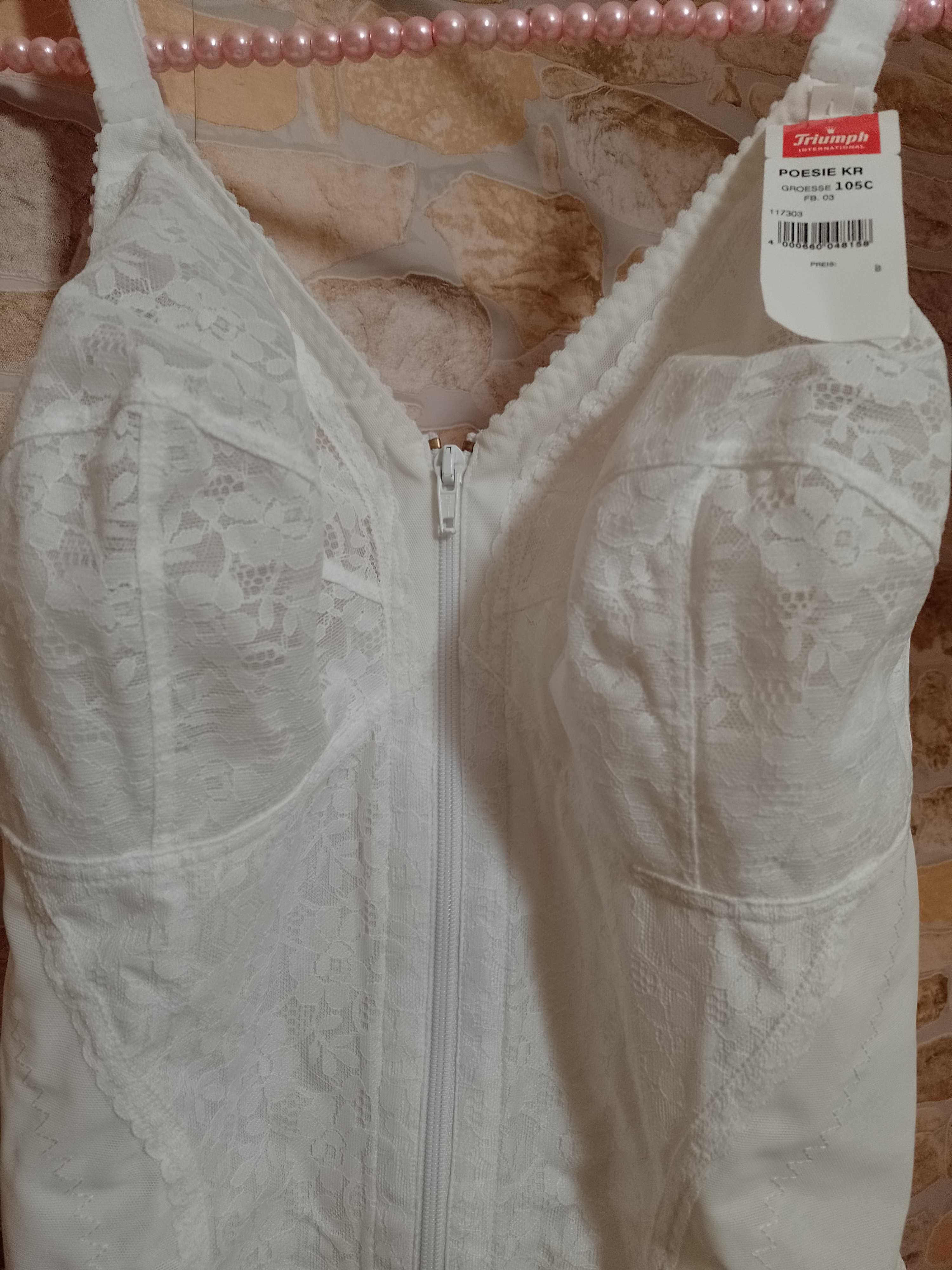 (105C) Triumph/ Biała halka modelująca do pończoch, NOWA