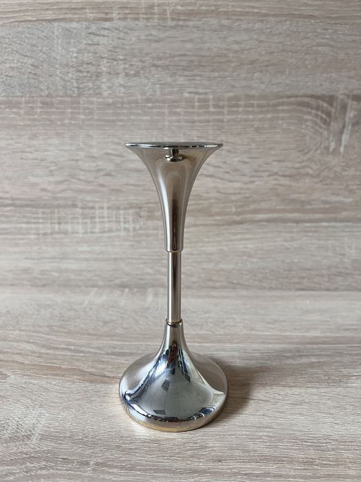 Посріблений латунний підсвічник на одну свічку