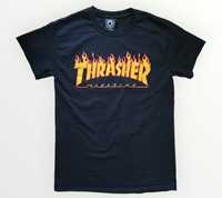 Czarna koszulka z krótkim rękawem T-shirt bawełniany Thrasher Tee S