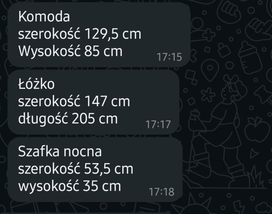 Meble do sypialni kolor wenge łóżko komoda szafka nocna ława używane
