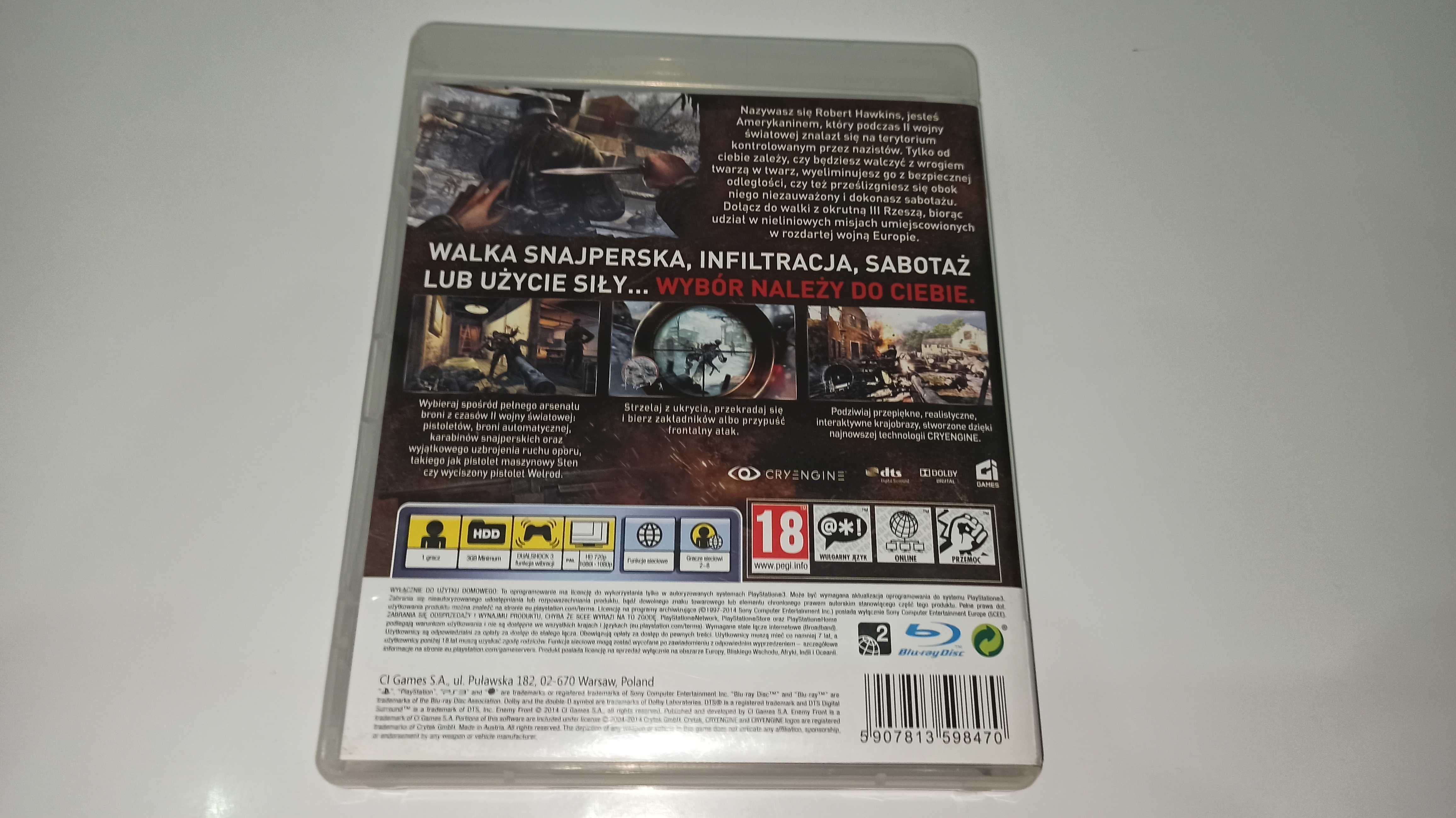 ps3 ENEMY FRONT po polsku strzelanka II wojna elementy snajperskie PL