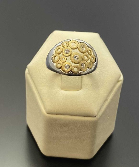 Srebrny pierścionek z pozłacaniem Ag925 r16