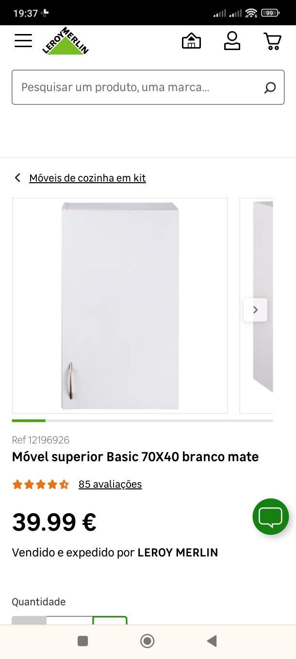 Móvel superior Basic 70X40 branco mate

Ainda embalado