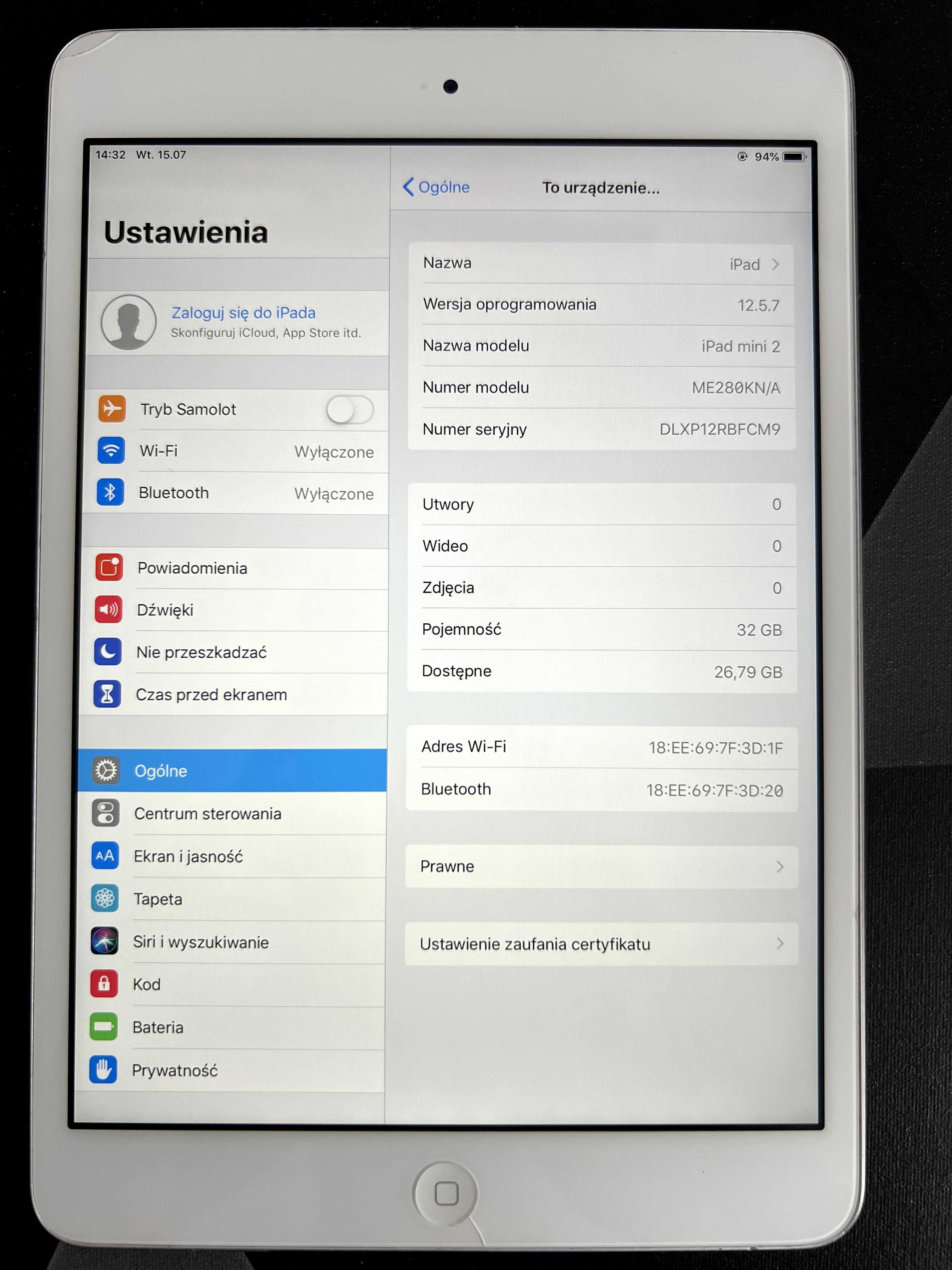 Apple iPad Mini 2 32 GB Wi-Fi – Space Gray (Model A1489)