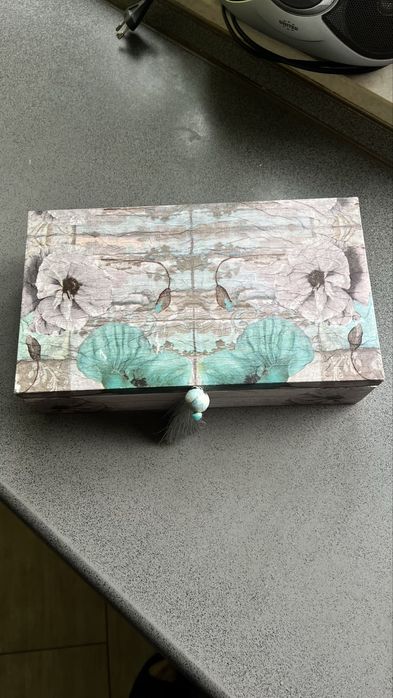 DREWNIANA szkatułka Handmade decoupage