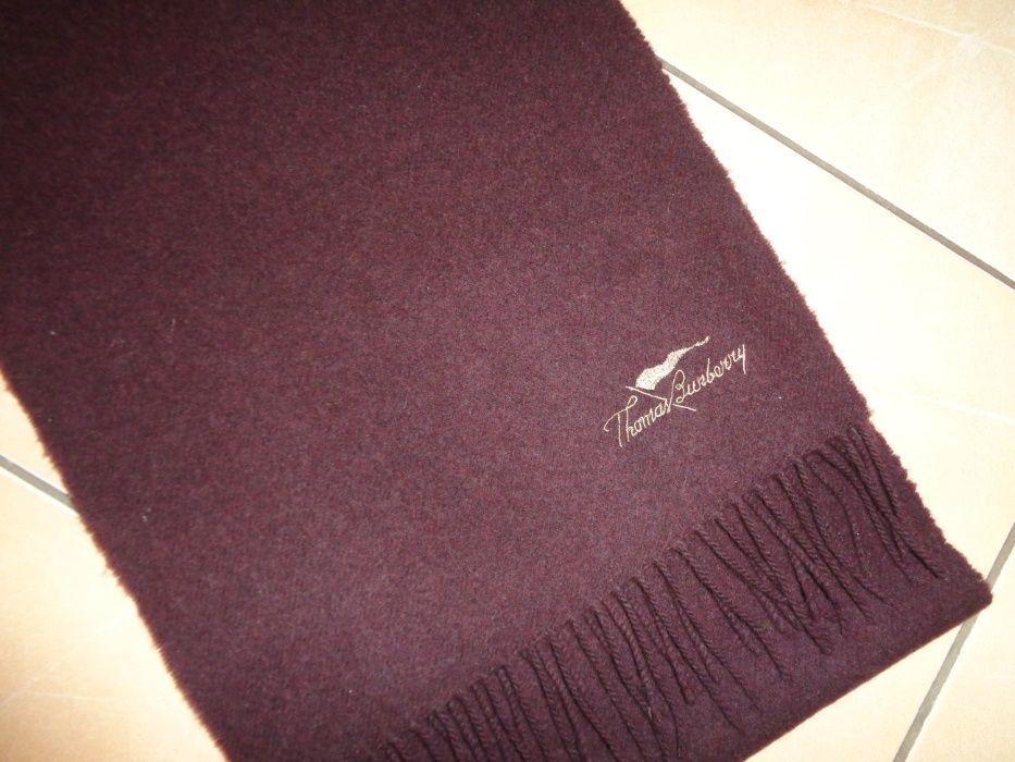 Thomas BURBERRY made in Scotland NOWY wełniany szal szalik LAMBSWOOL