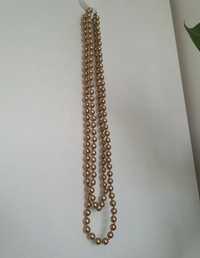 Długi perłowy złoty naszyjnik