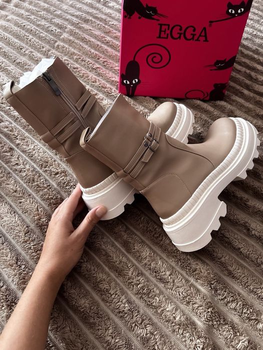 ЗНИЖКА Демі черевики 37/38р з натуральної шкіри [чоботи осіннє взуття]