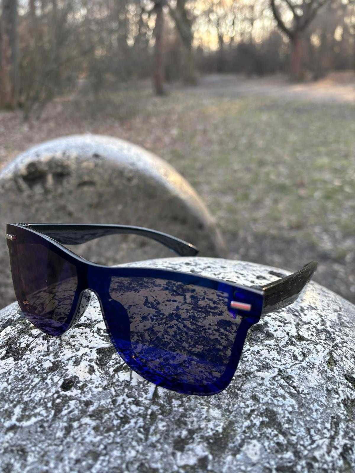 Niebieskie lustrzane okulary przeciwsłoneczne UV 400