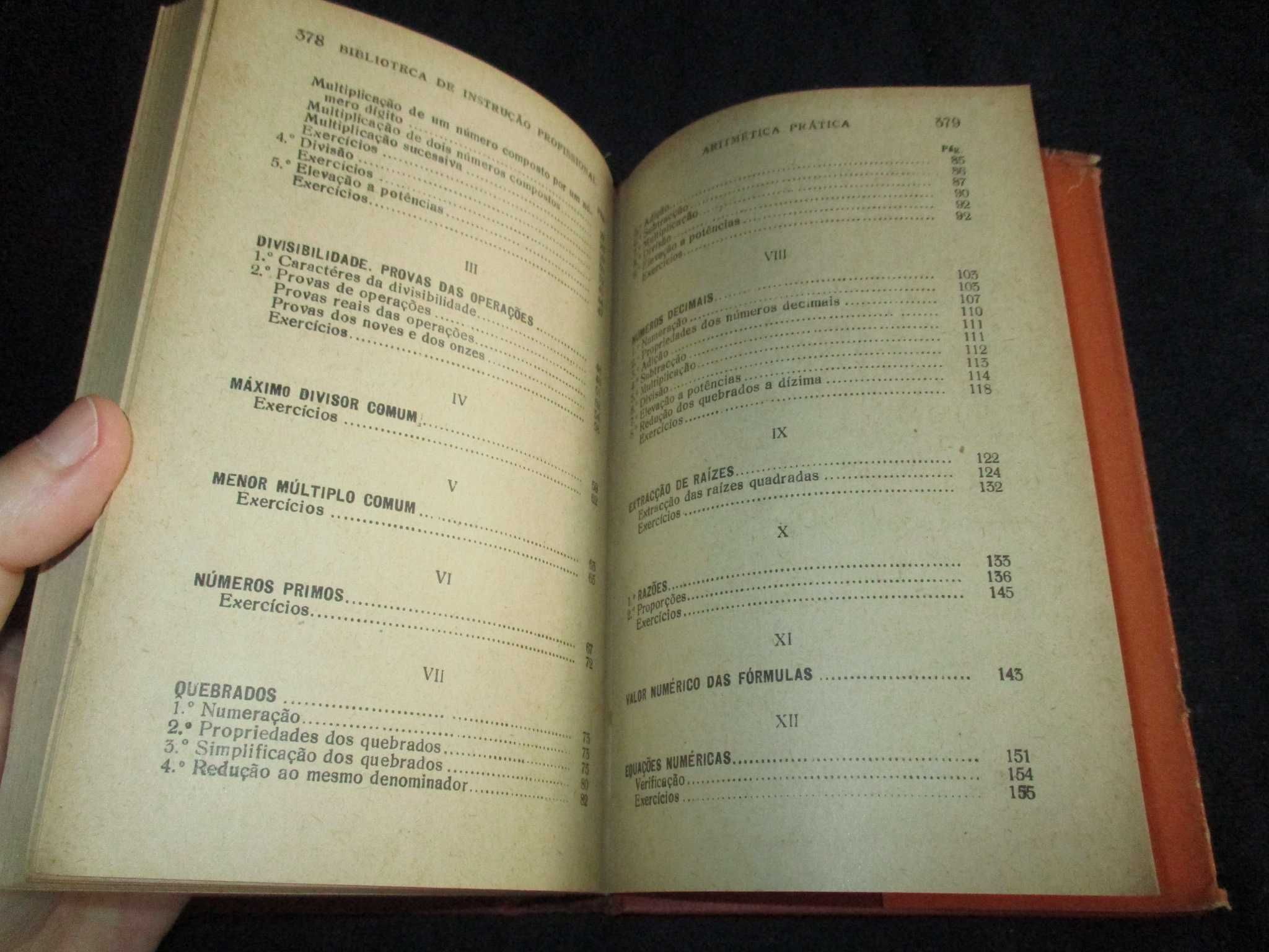 Livro Aritmética Prática Biblioteca Instrução Profissional