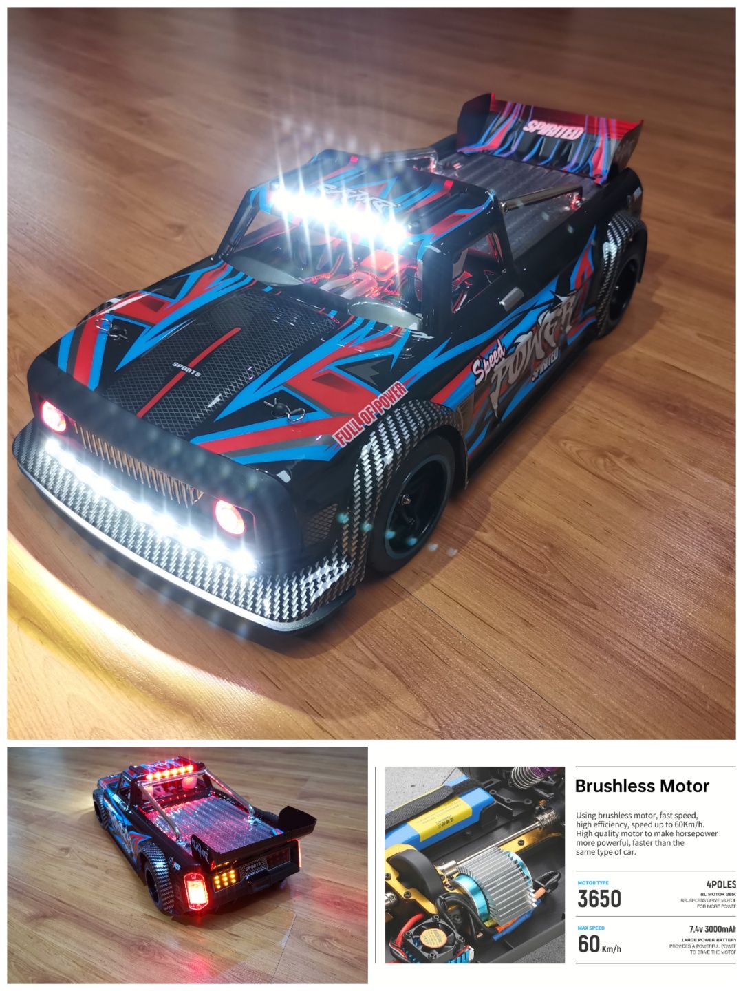 Carro RC pista drift XKS Wltoys 104072 STREET BASHER Brushless RTR 4WD