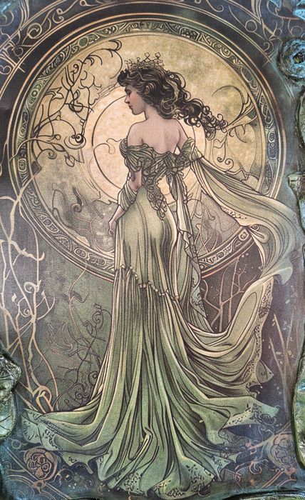 Piękny obraz na desce z ceramicznymi liśćmi, panel ozdobny