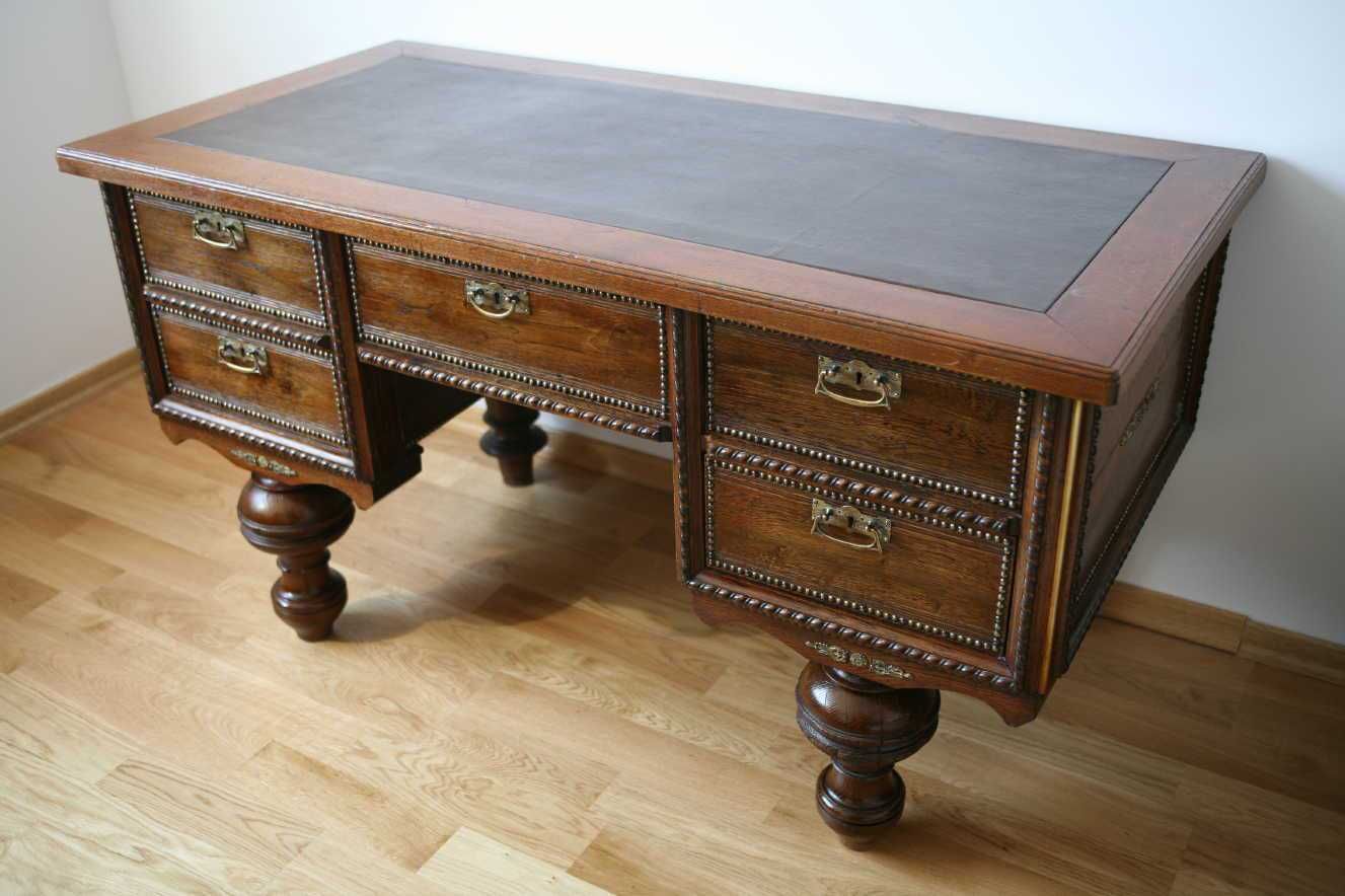 biurko stare drewniane antyk