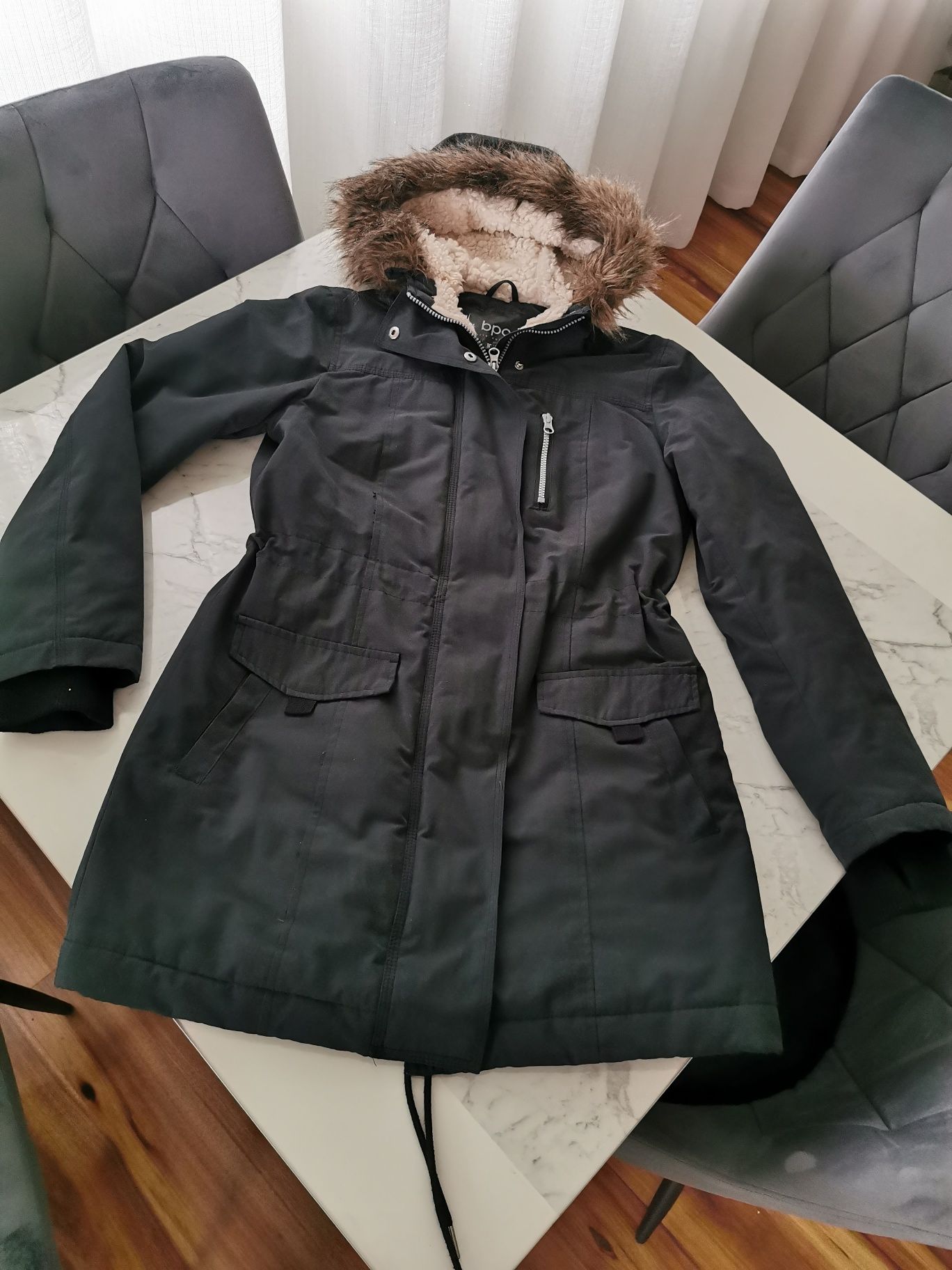 Parka ocieplana granatowa pasuje na 36 36