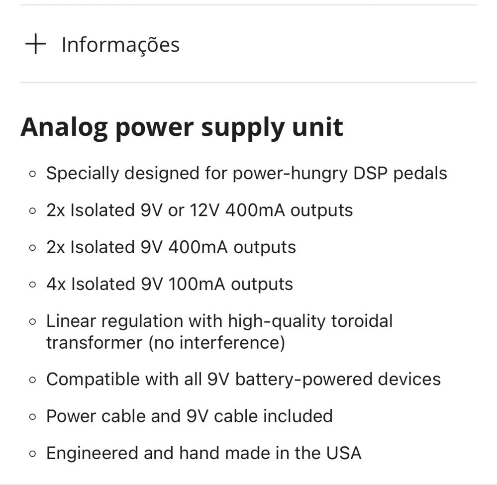 Voodoo Lab 4X4 power supply